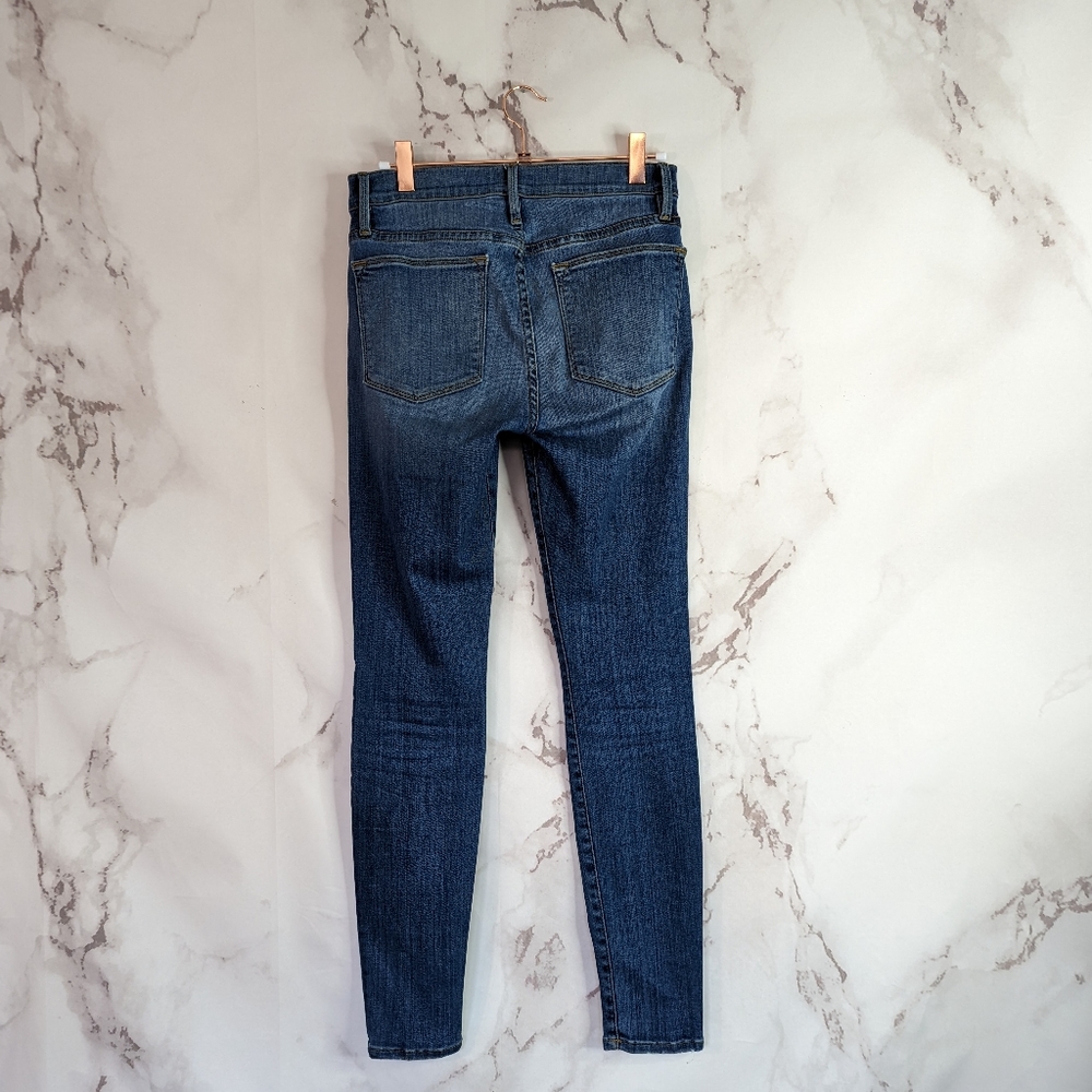 🖤 Frame Denim Skinny Distressed Le High Jeans Blue Medium - Picture 8 of 9